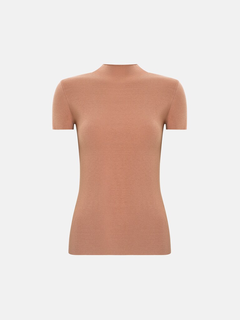 Kurzärmeliges Top aus geripptem Strick