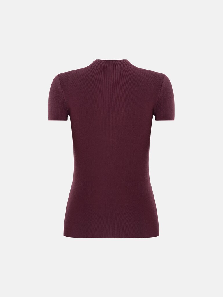 Трикотажный топ в рубчик с короткими рукавами