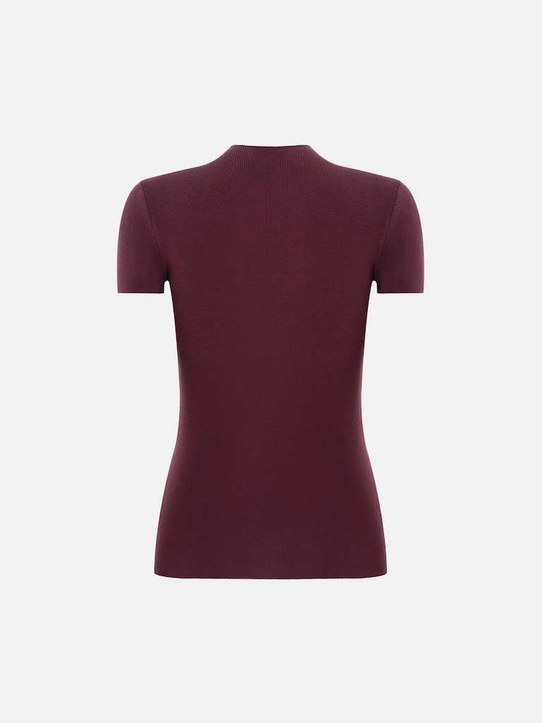 Трикотажный топ в рубчик с короткими рукавами