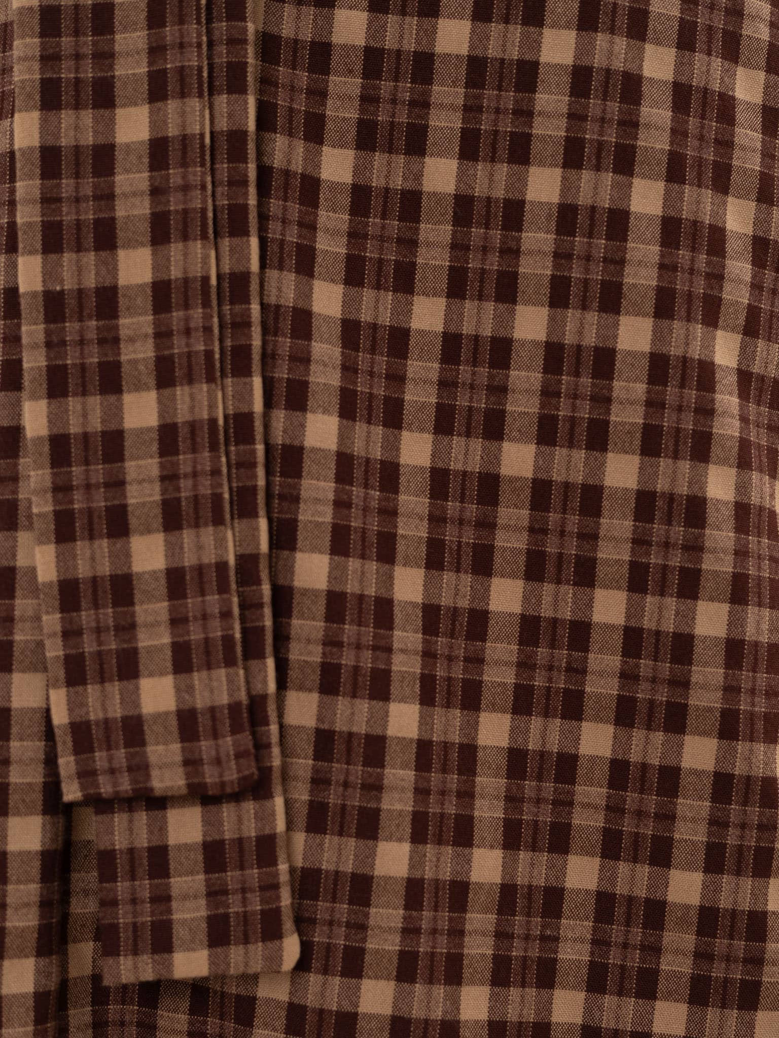 Свободная рубашка в клетку с декоративным шарфом-лентой