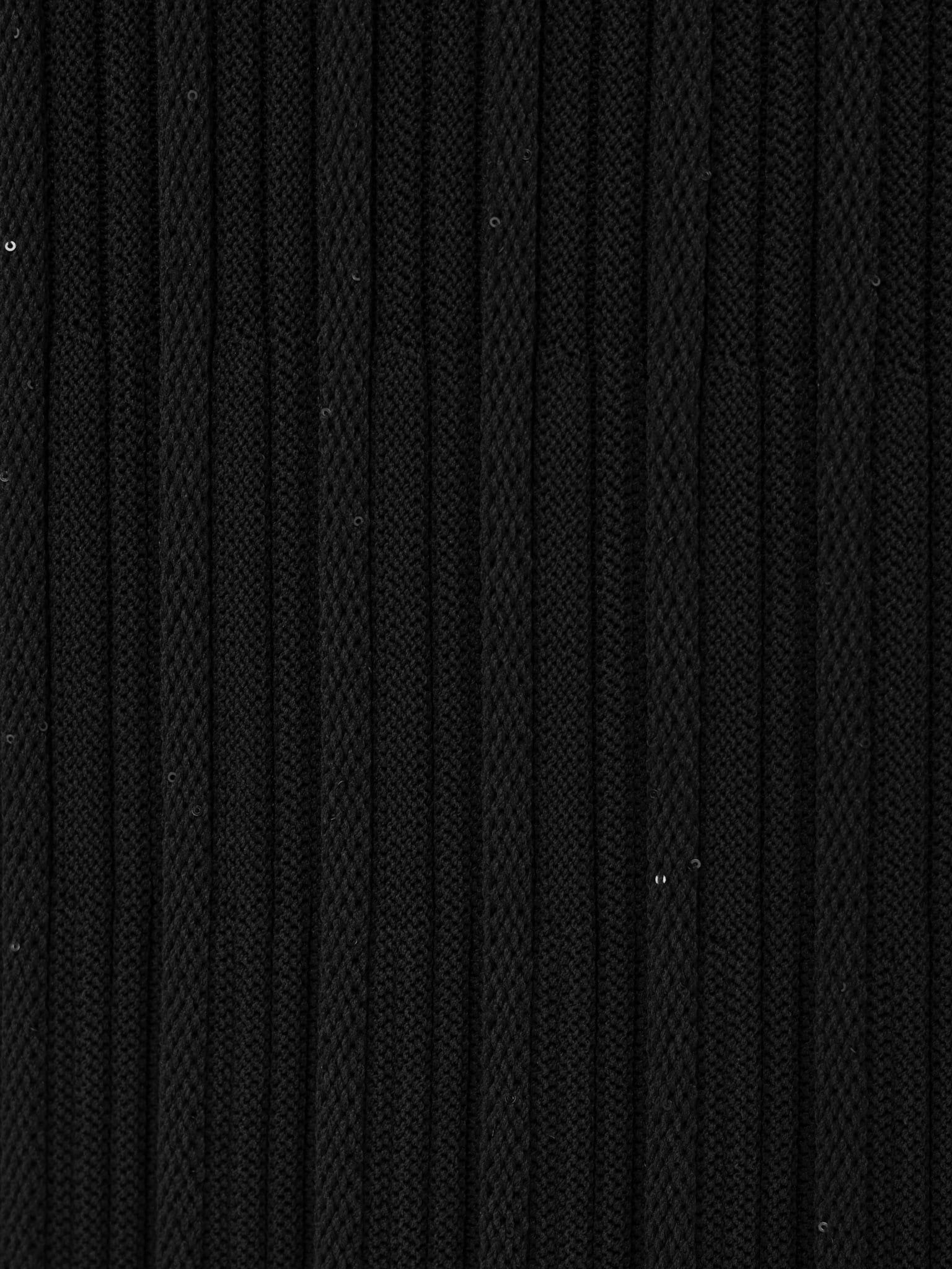 Платье мини из трикотажа с пайетками с золотистой фурнитурой