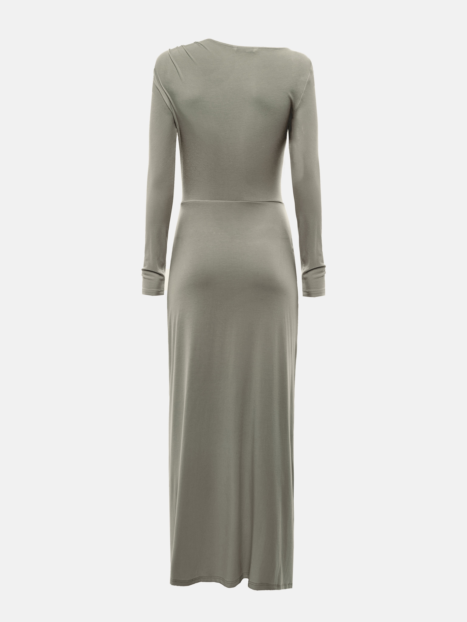 Fitted maxi dress with draped hips