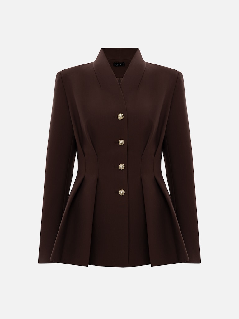 Single-breasted jacket with emphasised waist