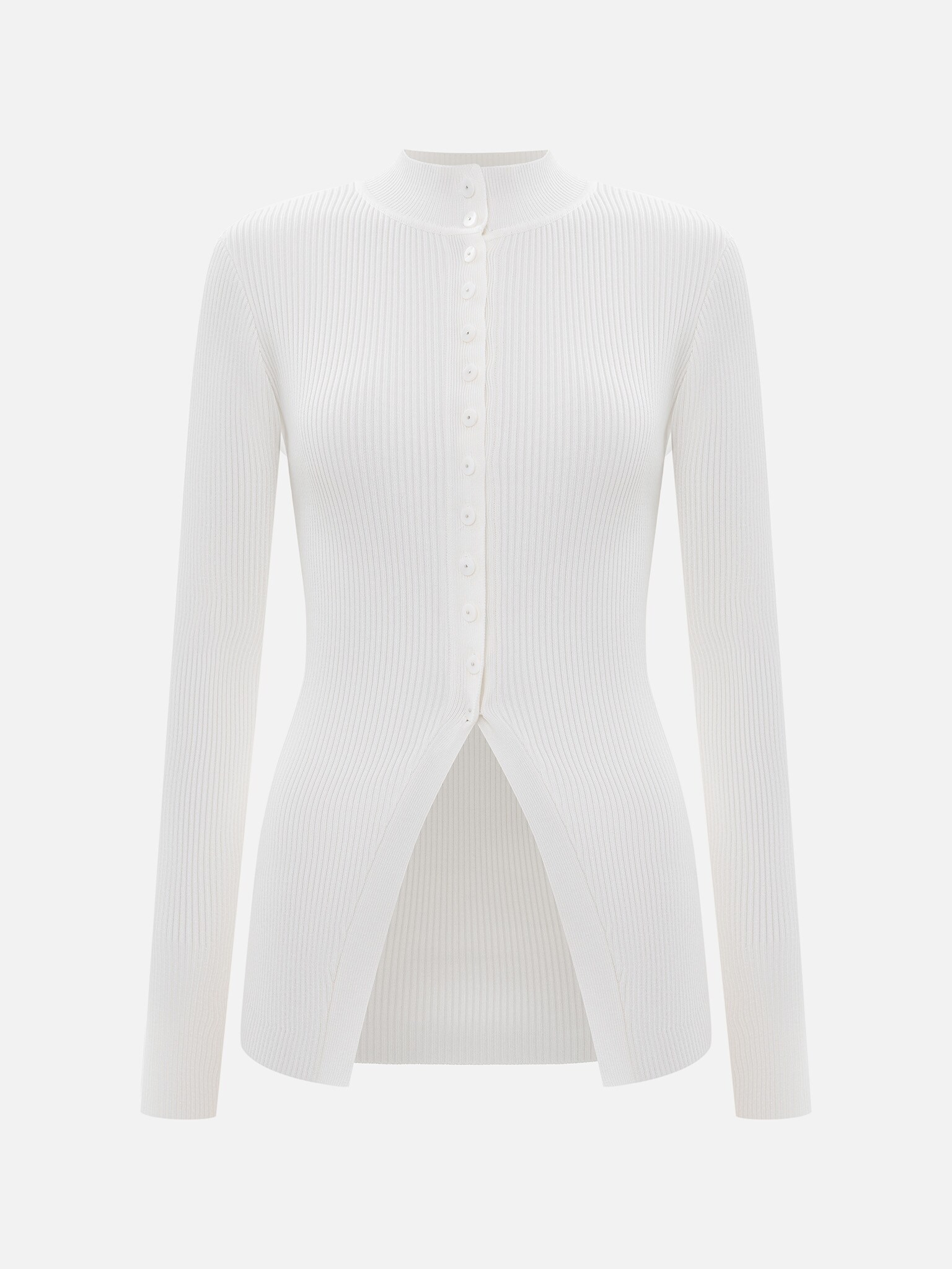 Прилегающий кардиган гладкой вязки с мелкими пуговицами