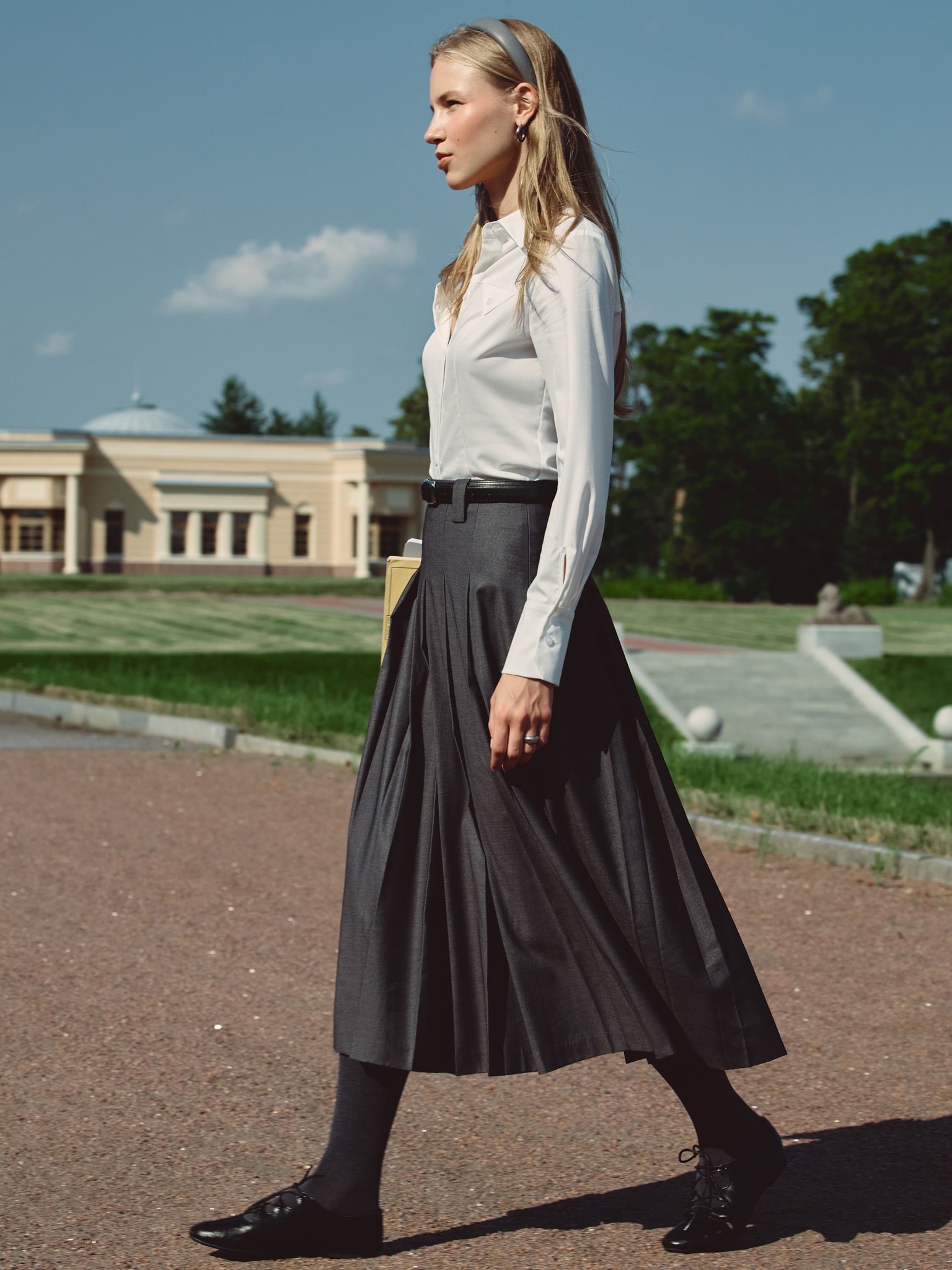 Юбка миди в складку 