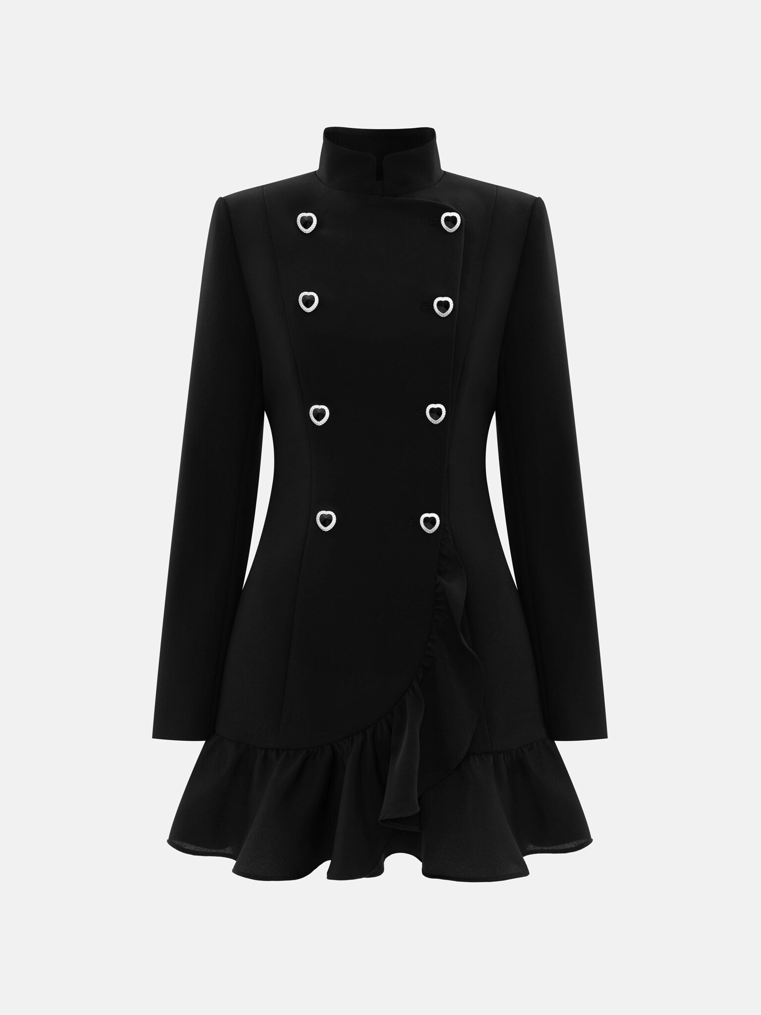 Платье-жакет мини с пуговицами в виде сердец