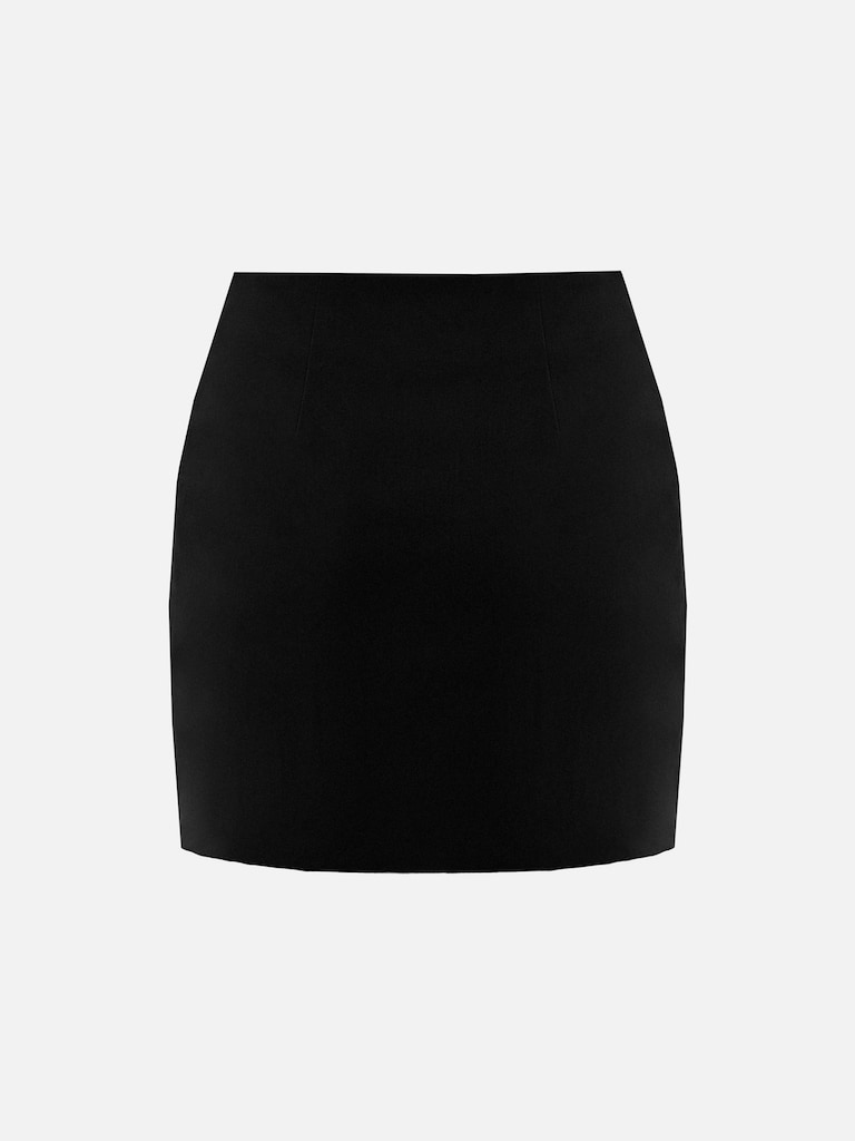 Прямая юбка мини сложного кроя