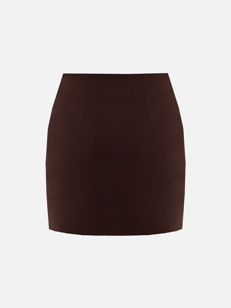 Complex cut straight mini skirt 