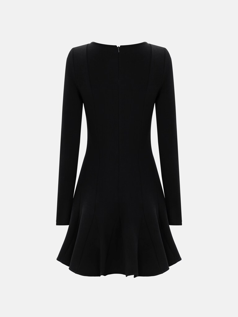 Платье мини с фигурным вырезом и объемной юбкой