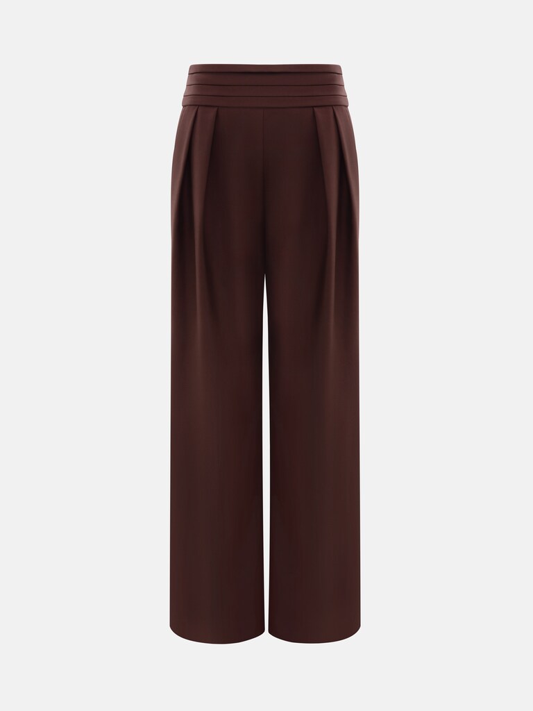 Loose trousers with wide draped belt