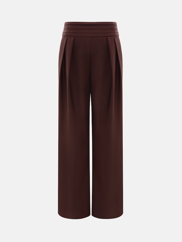 Loose trousers with wide draped belt