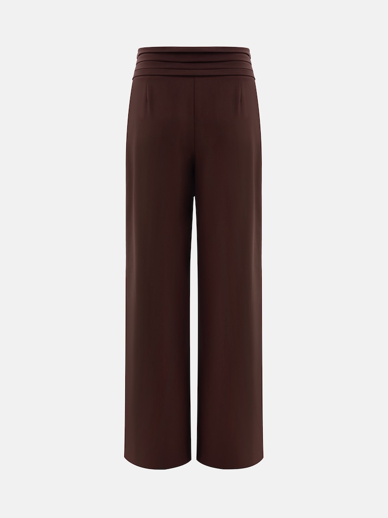 Loose trousers with wide draped belt