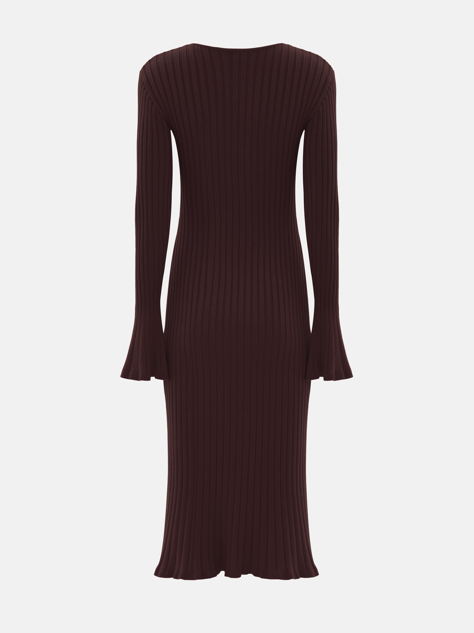 Ribbed midi dress with drop neckline