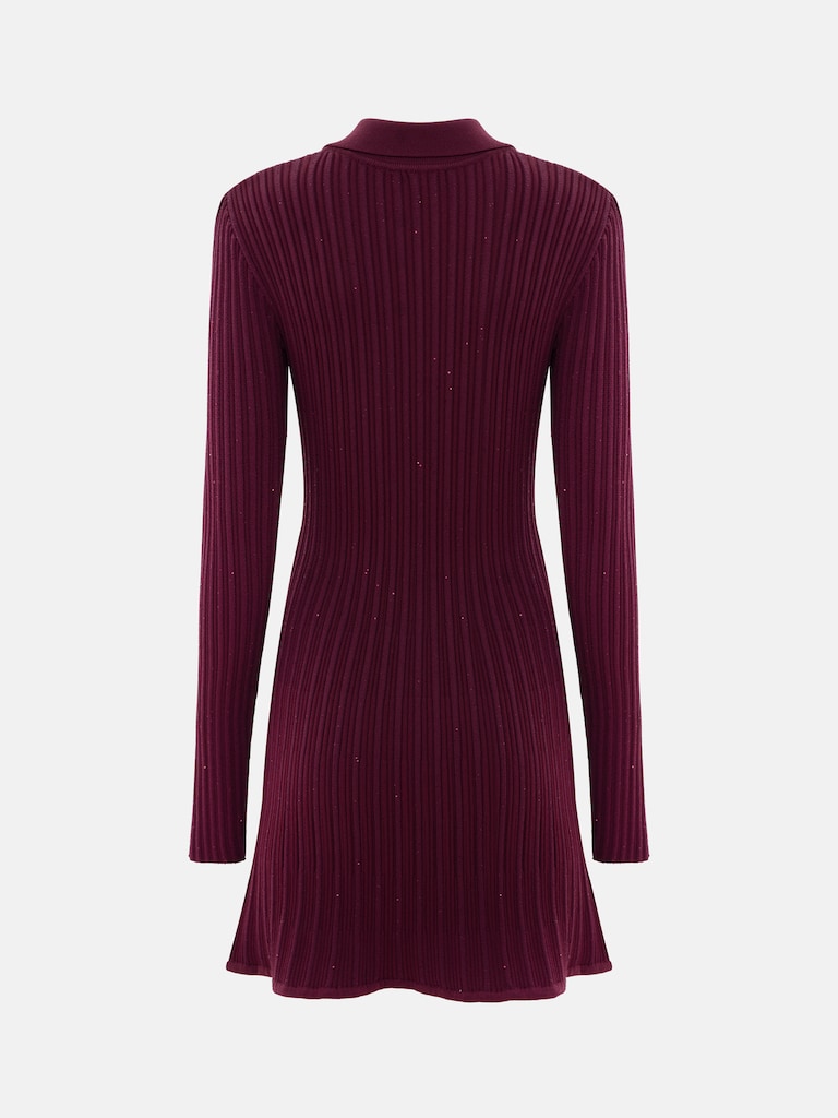 Mini robe en maille à paillettes avec accessoires dorés