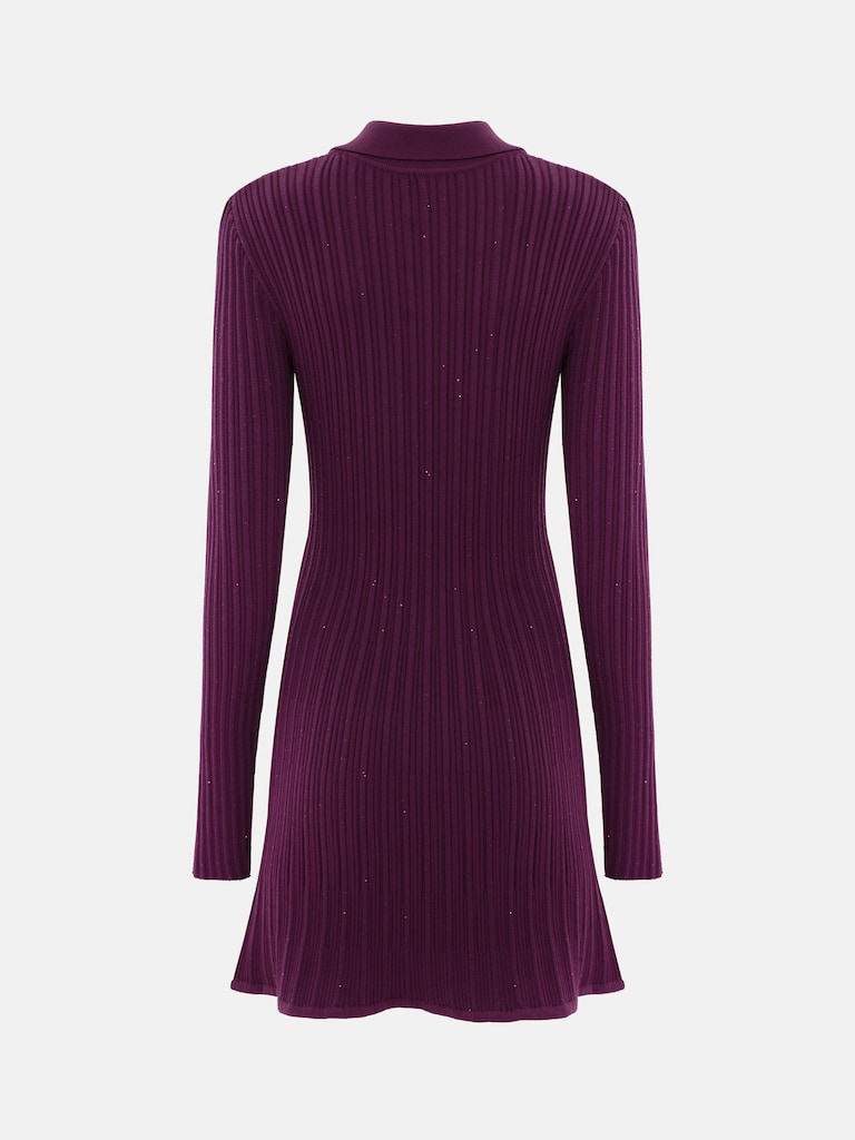 Mini robe en maille à paillettes avec accessoires dorés