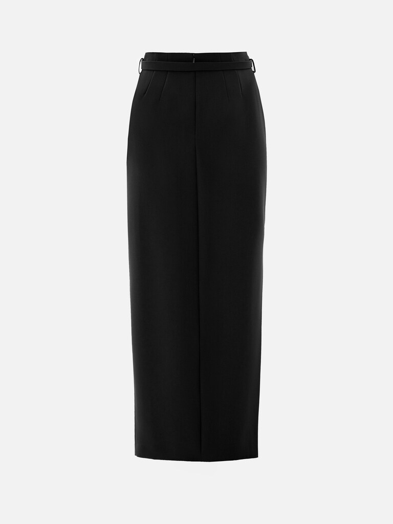 تنورة ماكسي مستقيمة مع حزام متناسق