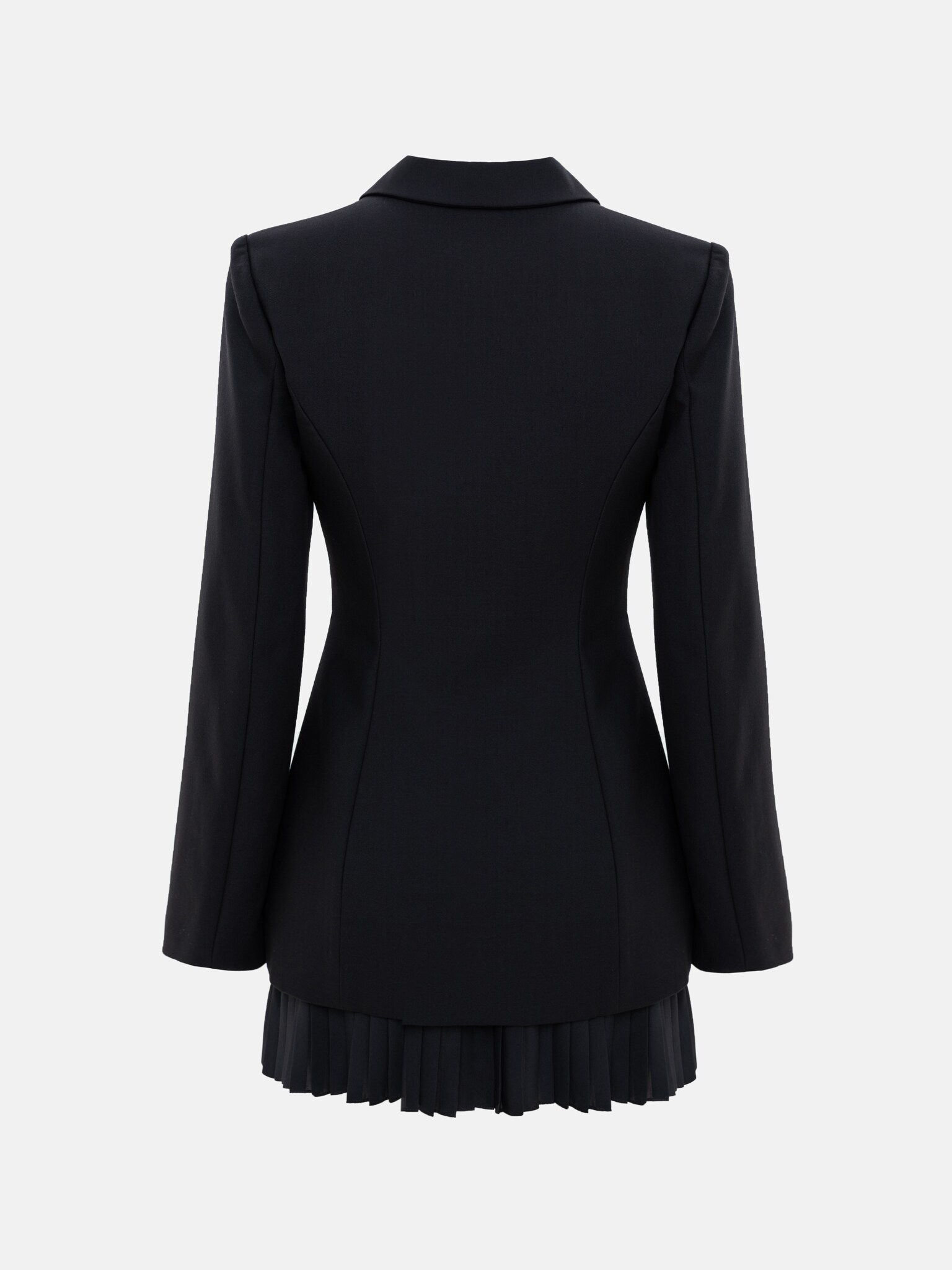 Mini fitted blazer dress with pleated skirt