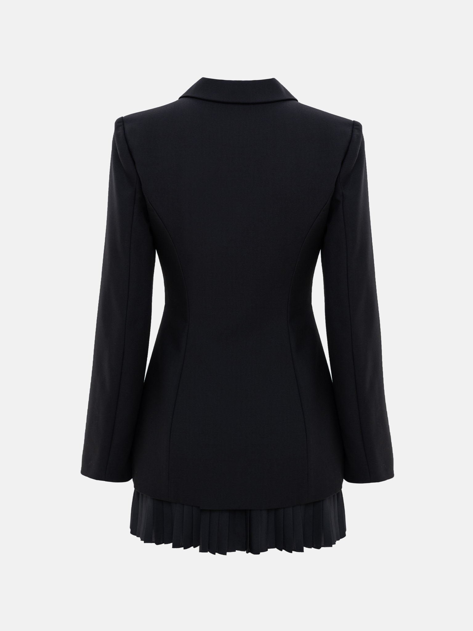 Mini fitted blazer dress with pleated skirt