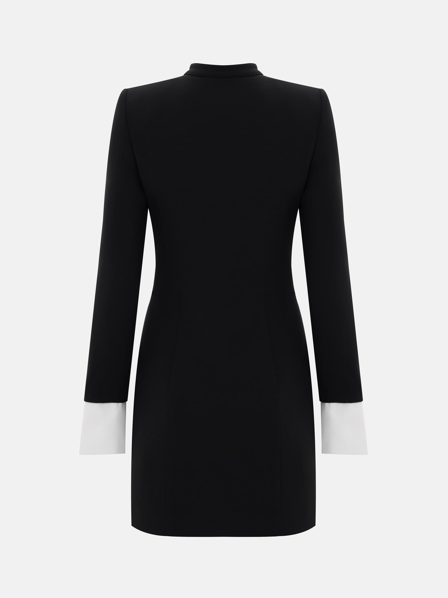 Dense fabric mini dress with contrasting cuffs