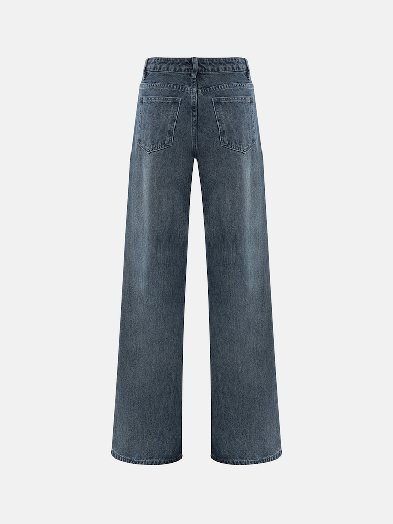 Loose light-wash denim jeans