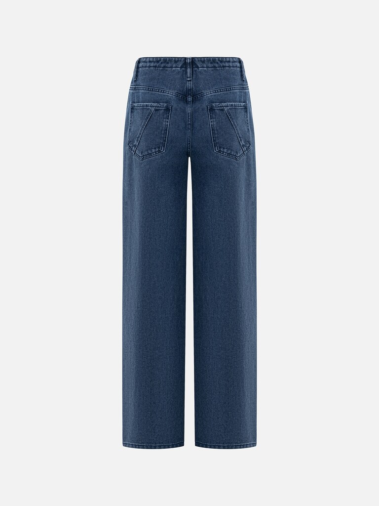 Mid-rise straight jeans