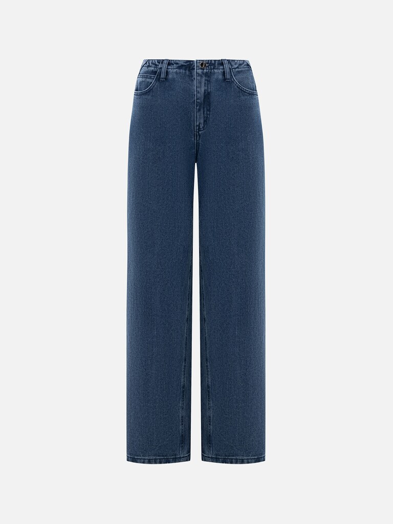 Mid-rise straight jeans
