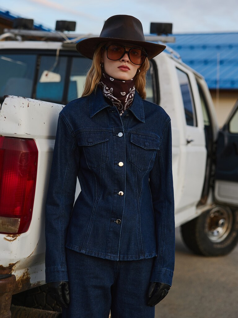 Taillierte Jeansjacke