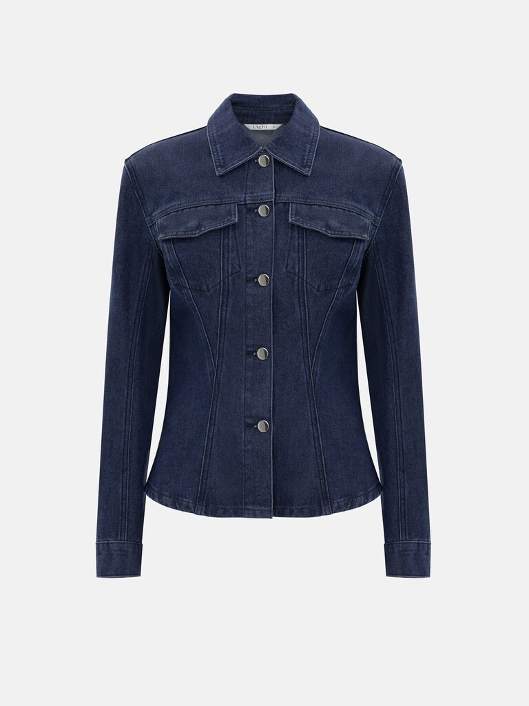 Taillierte Jeansjacke