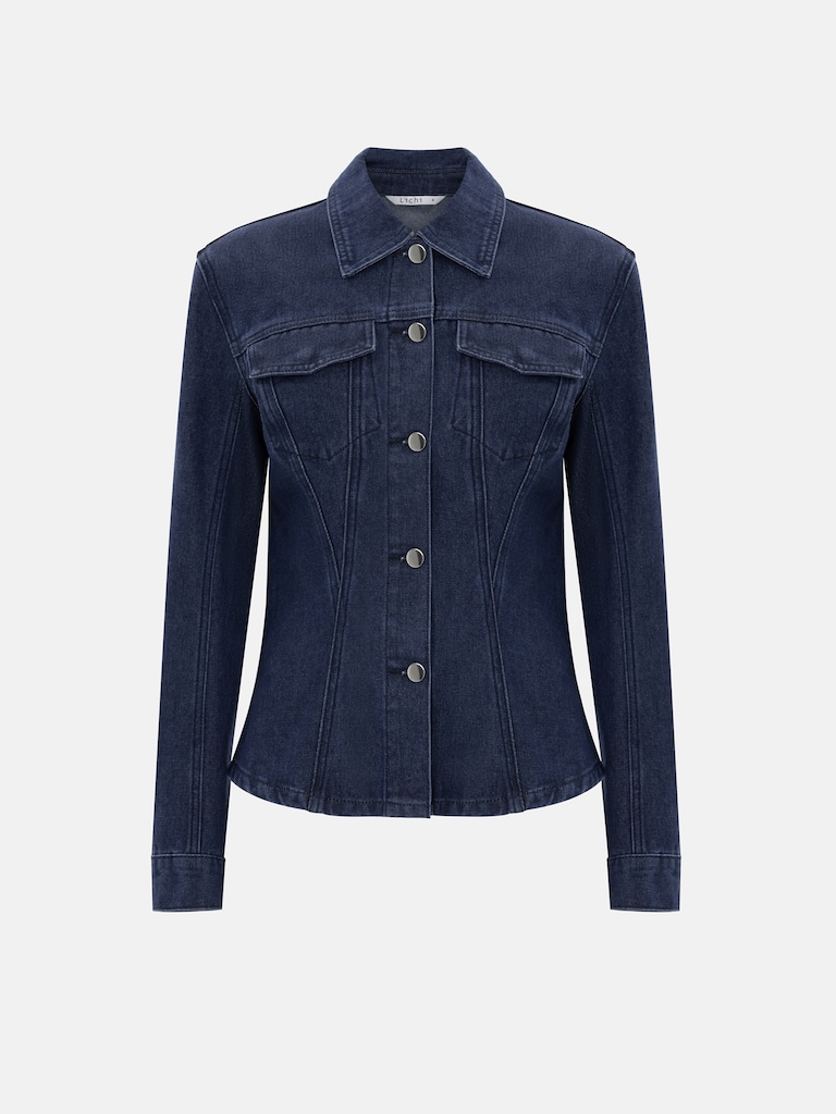 Taillierte Jeansjacke