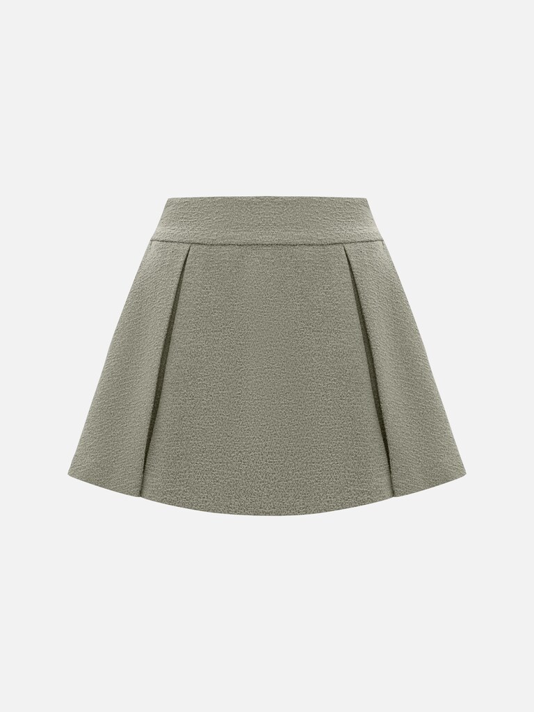 Flared mini skirt with pleats on the sides