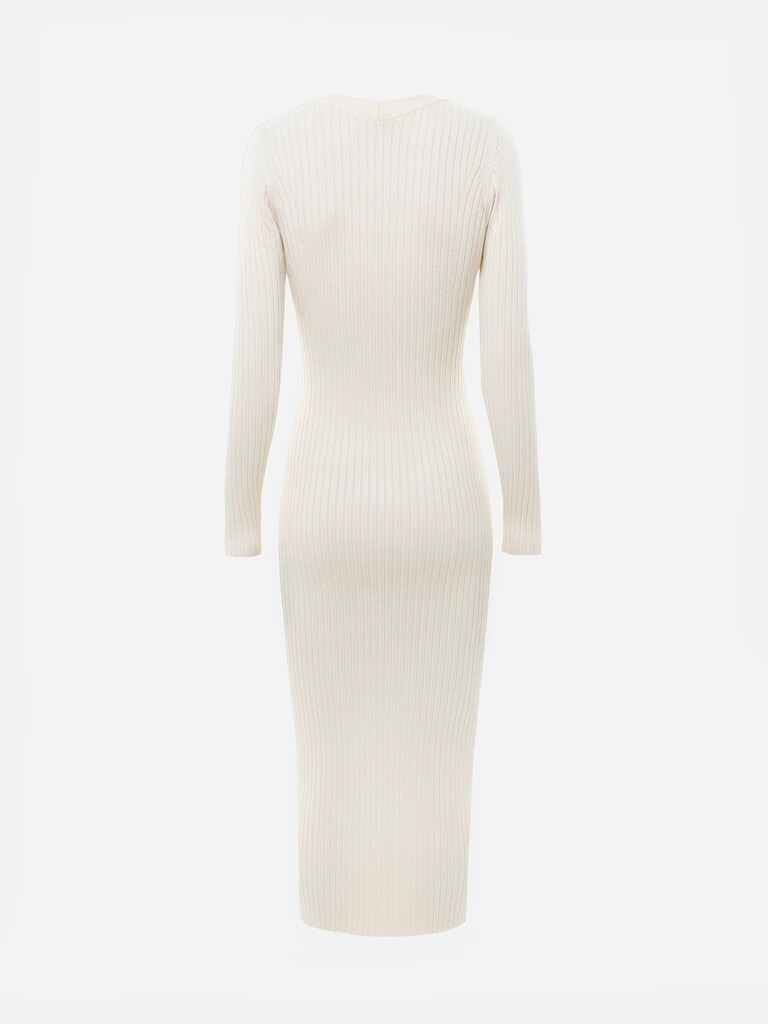 Viscose midi dress with golden buttons