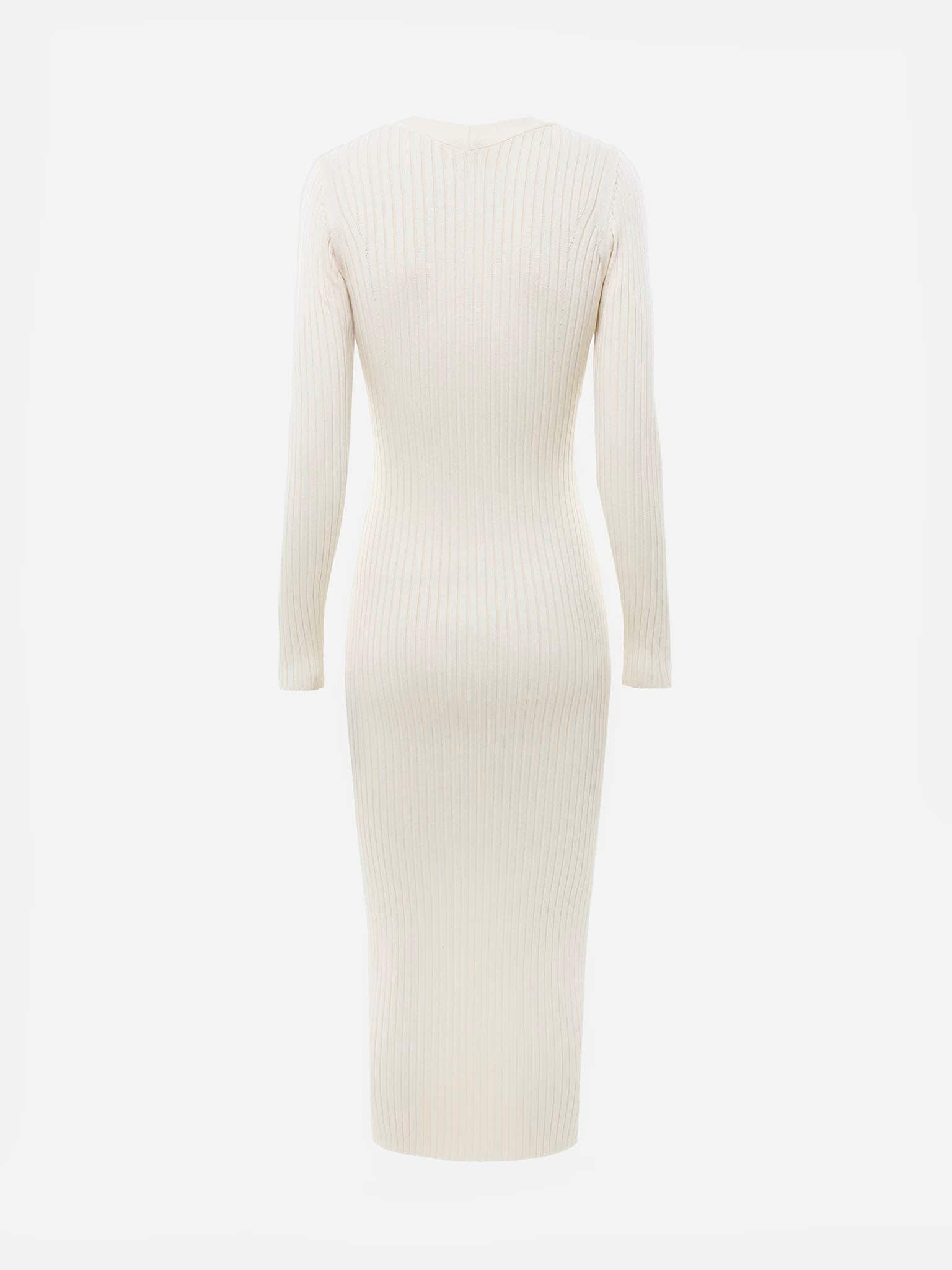 Viscose midi dress with golden buttons