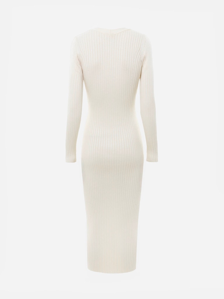 Robe midi en viscose à boutons dorés