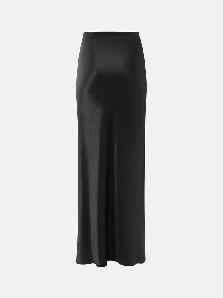 Floor length satin maxi skirt