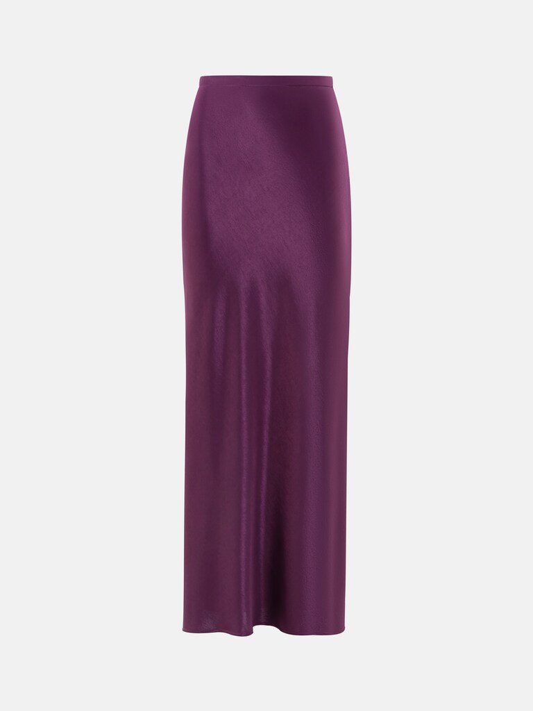 Floor length satin maxi skirt