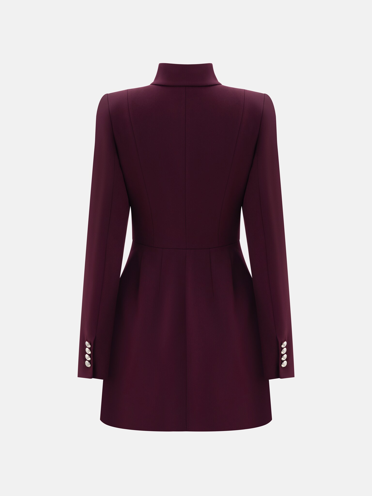 Платье мини с фигурным вырезом на груди и крупными пуговицами