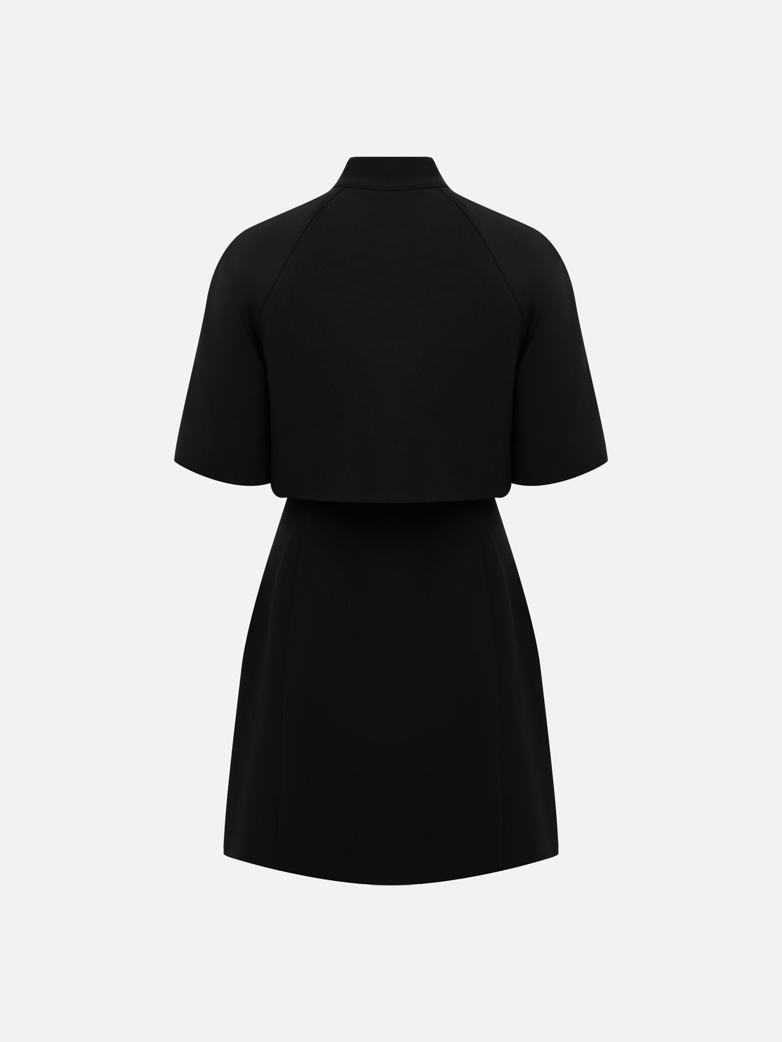 Платье мини с воротником-стойкой и имитацией кейпа