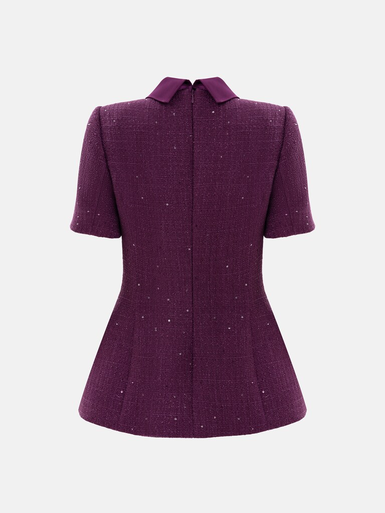 Fitted sequin tweed jacket