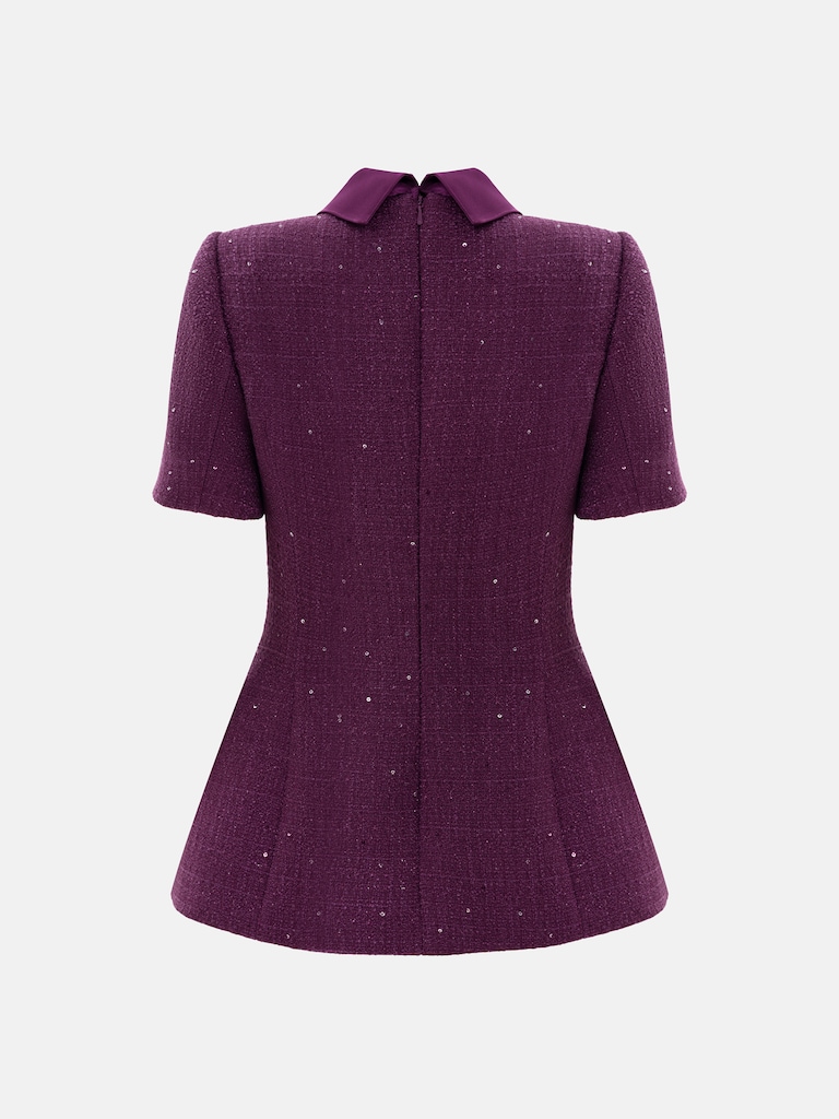 Fitted sequin tweed jacket