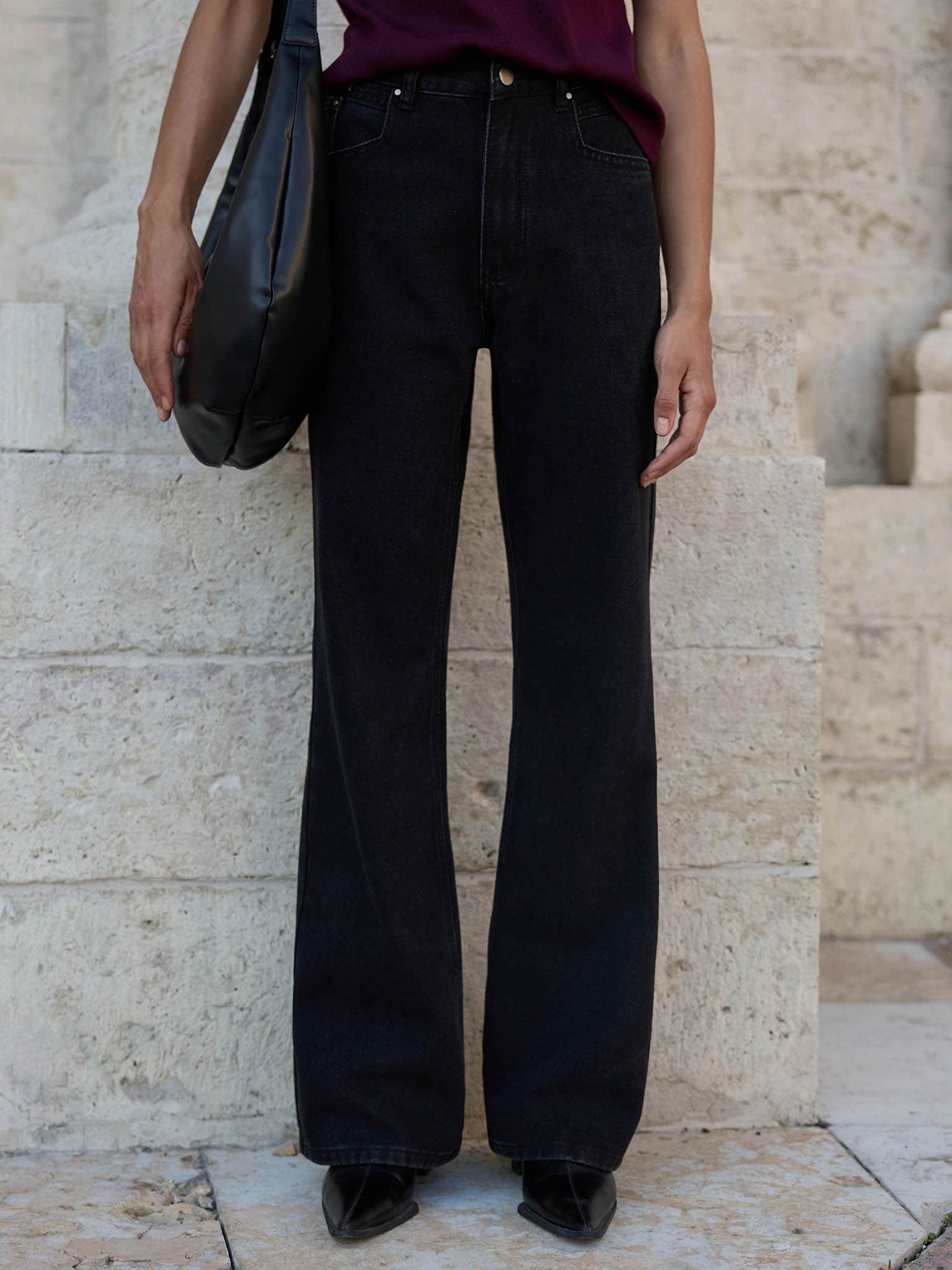 Sac demi-rond avec bandoulière longue