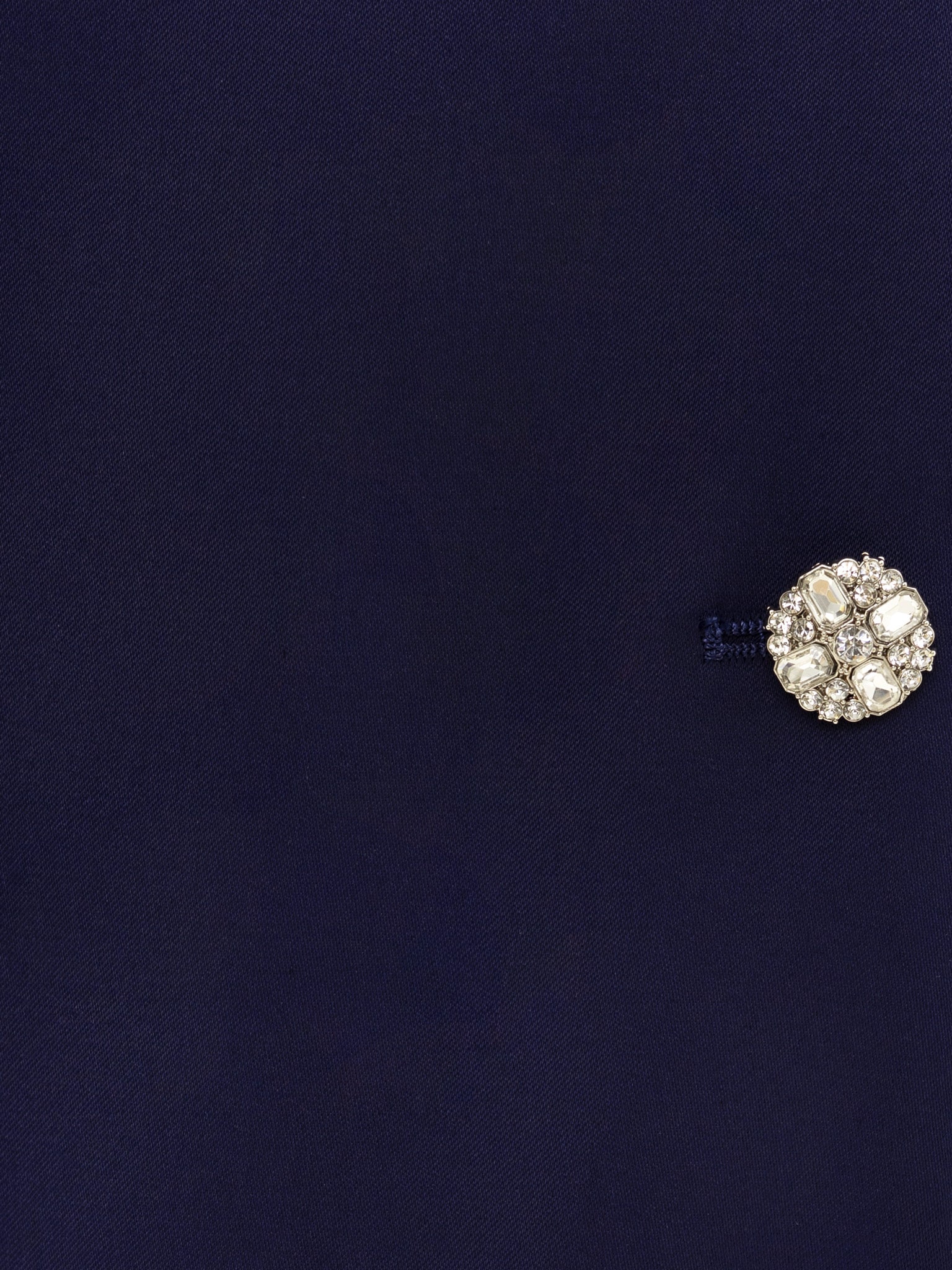 Straight midi skirt with rhinestone buttons