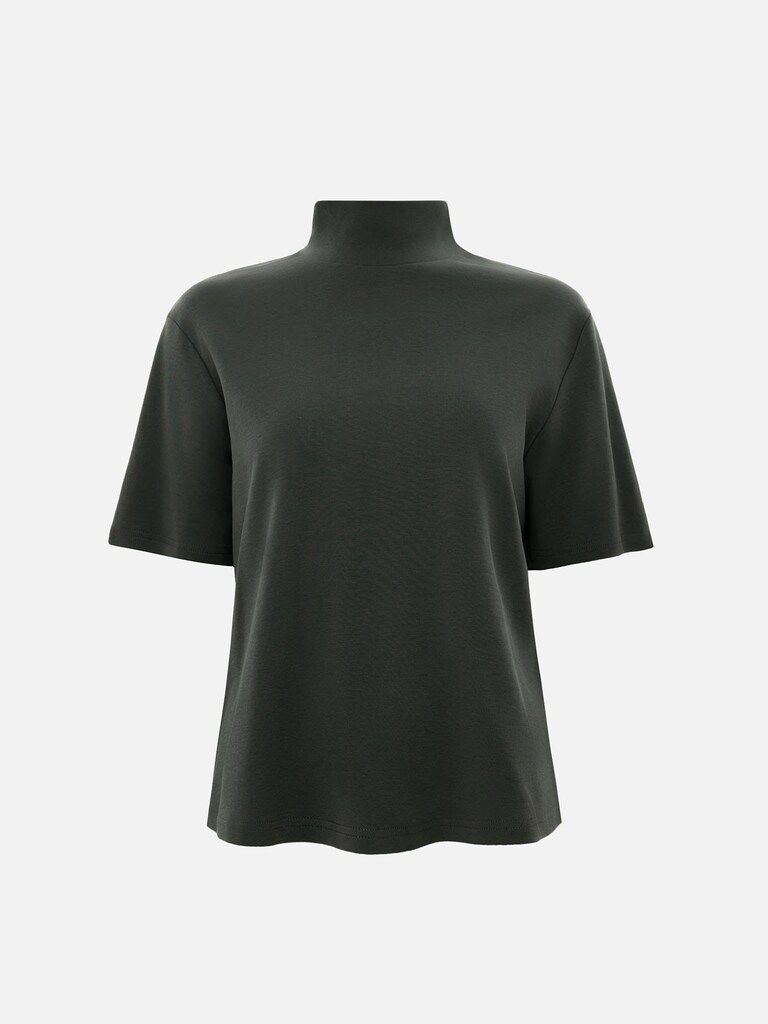 Футболка из 100% хлопка с высоким воротником