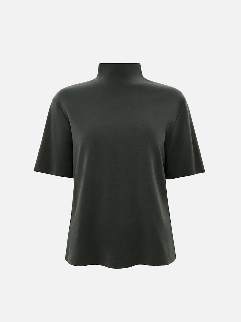 Футболка из 100% хлопка с высоким воротником