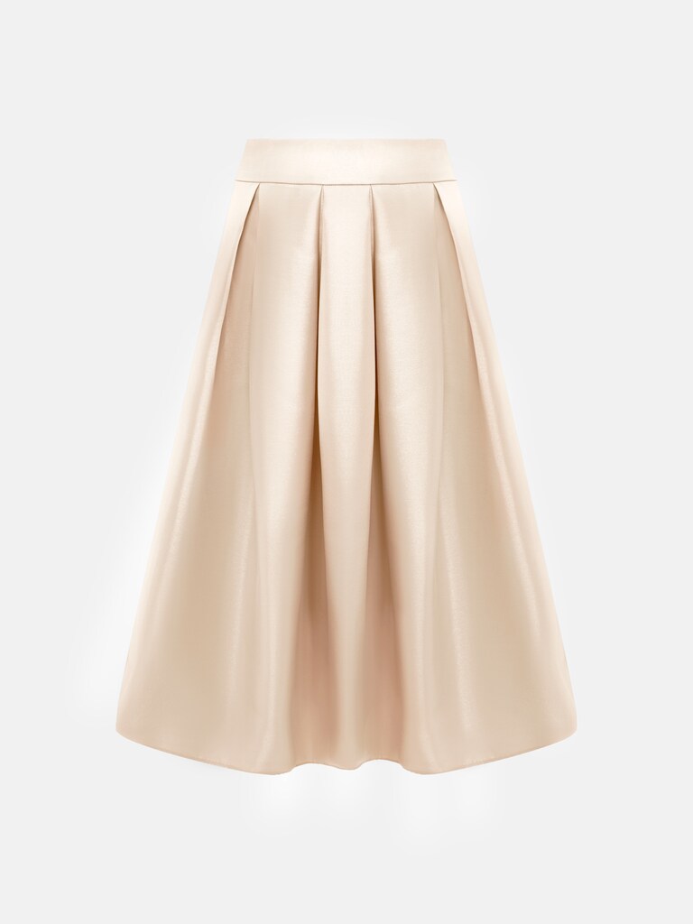 Flared maxi skirt with large pleats