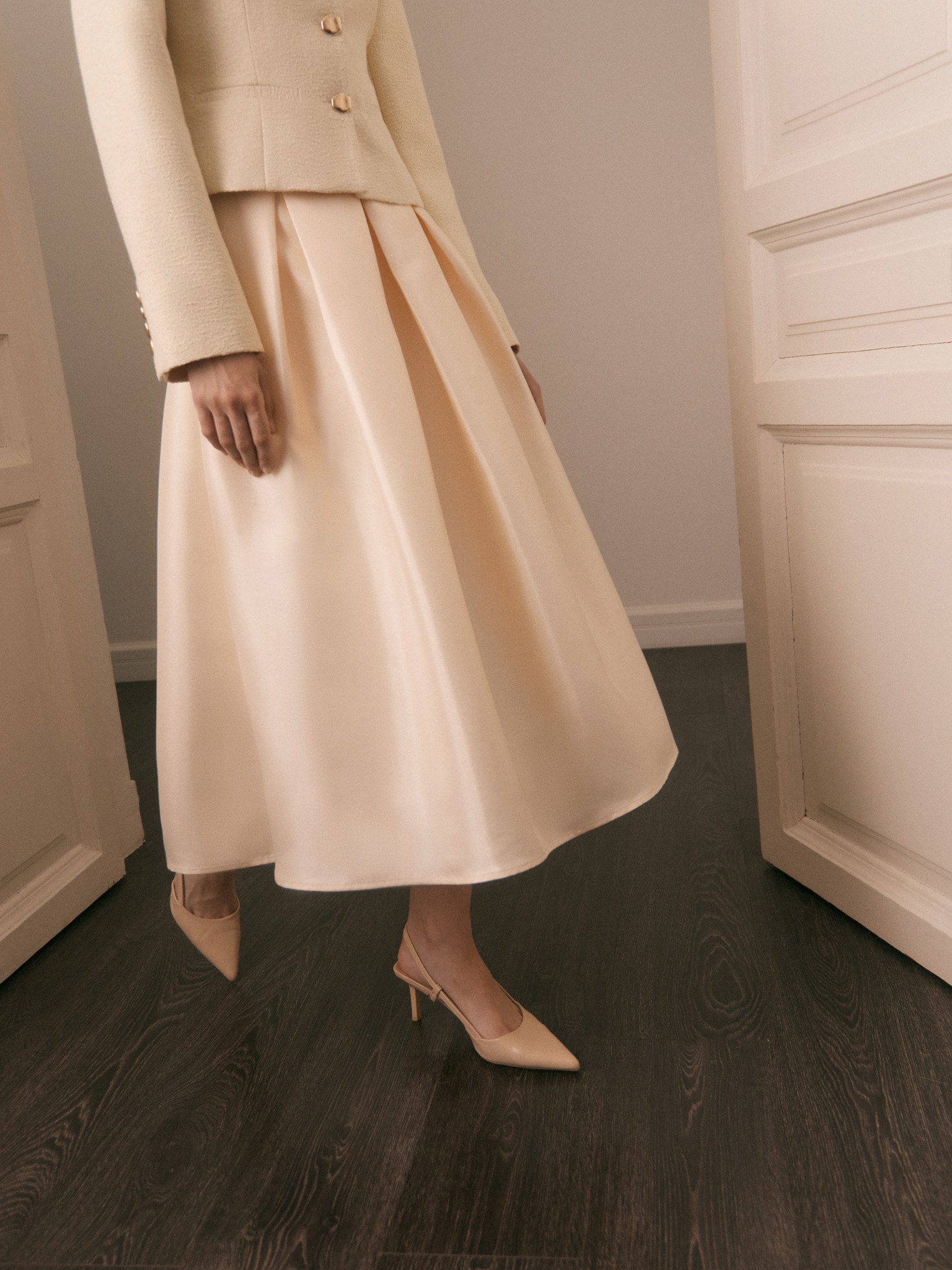 Юбки Lichi Расклешенная юбка макси с крупными складками