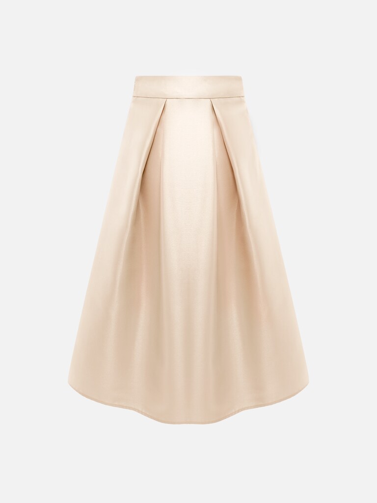 Flared maxi skirt with large pleats