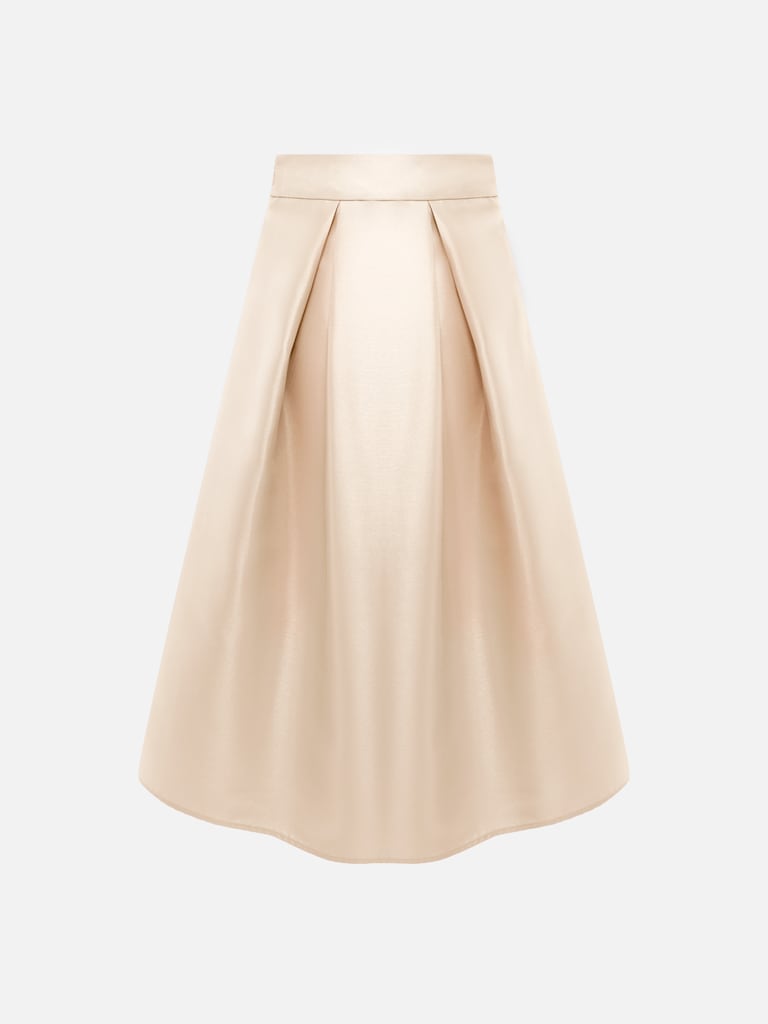 Flared maxi skirt with large pleats