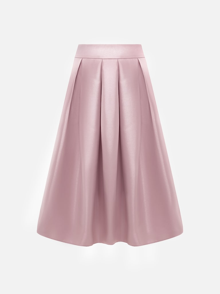 Flared maxi skirt with large pleats