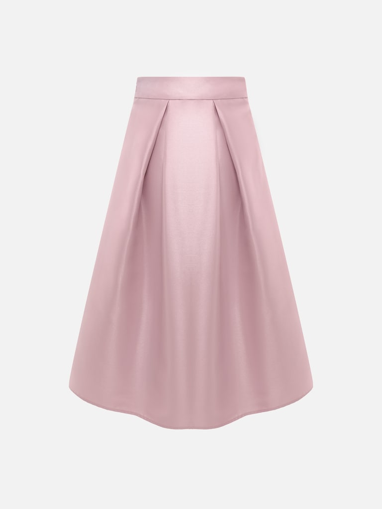 Flared maxi skirt with large pleats