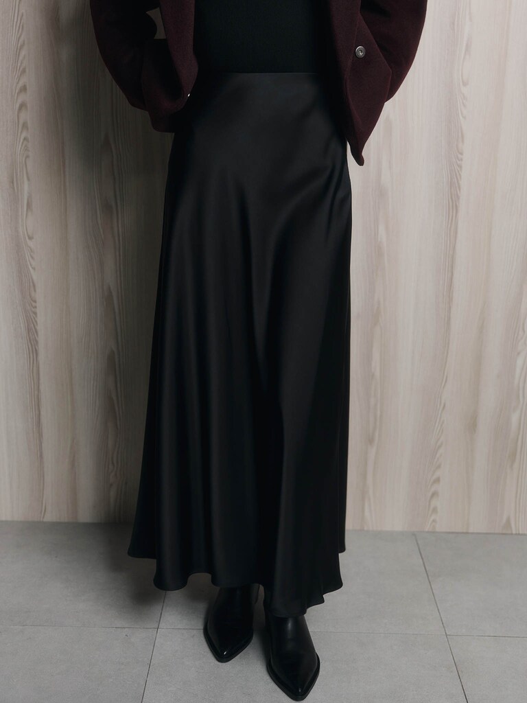 Flared floor length maxi skirt